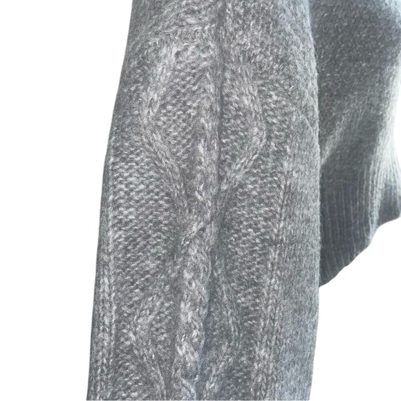 Vero Moda Gray High Neck Cable Knit Cropped Pullover Sweater S/P - Picture 5 of 10
